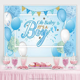 Lofaris Blue White Ballons Its A Boy Backdrop For Baby Shower
